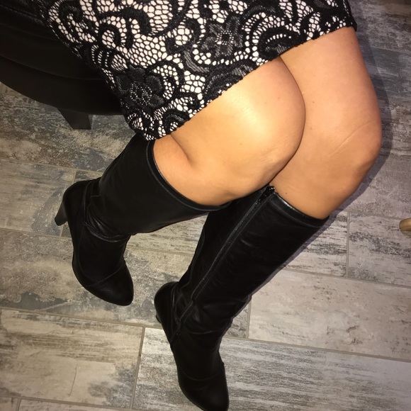 Buttery Soft Black Leather Knee High Boots - Picture 6 of 6